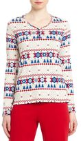 Thumbnail for your product : Sleep Sense Fair Isle Henley Christmas Holiday Pajama Top