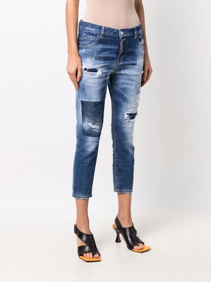 DSQUARED2 Ripped-Detail Denim Jeans