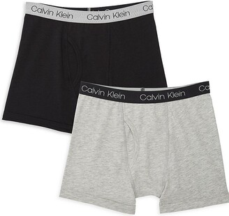 Calvin Klein Boy's 2-Piece Logo Stretch-Cotton Boxer Briefs
