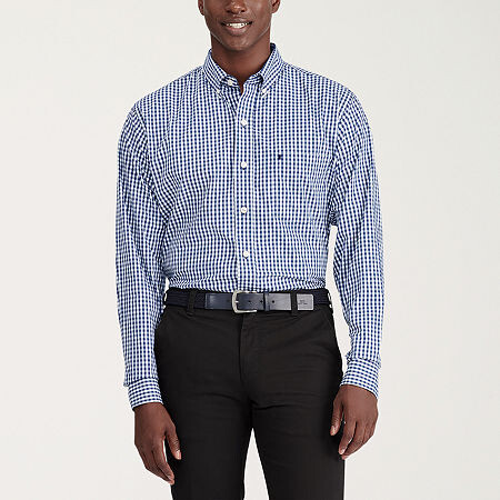 Izod Performance Comfort Mens Long Sleeve Classic Fit Stretch Fabric Wrinkle Free Button-Down Shirt