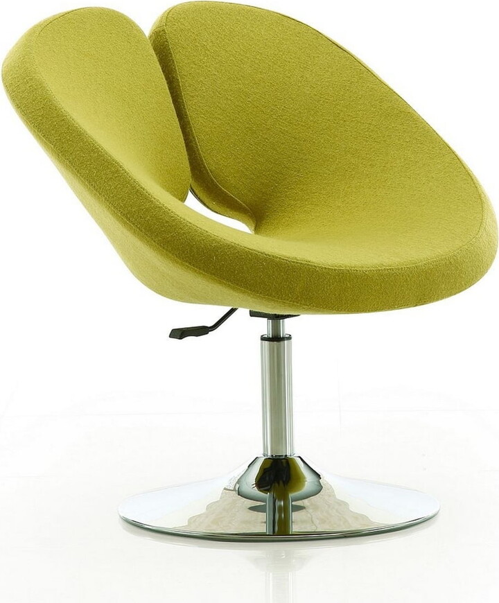Perch Green and Polished Chrome Wool Blend Adjustable Chair