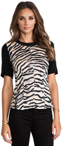 Thumbnail for your product : Rebecca Taylor Tiger Print Jersey Combo Top