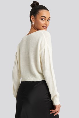 NA-KD V-neck Cropped Knitted Sweater