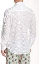 Thumbnail for your product : Ganesh Long Sleeve Sheer Pattern Slim Fit Shirt