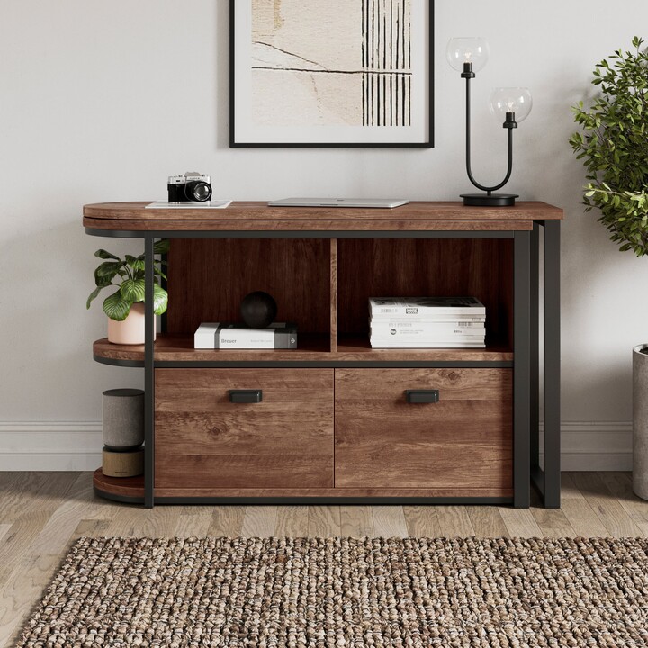 Dunelm Fulton Pine Swivel Desk Brown ShopStyle