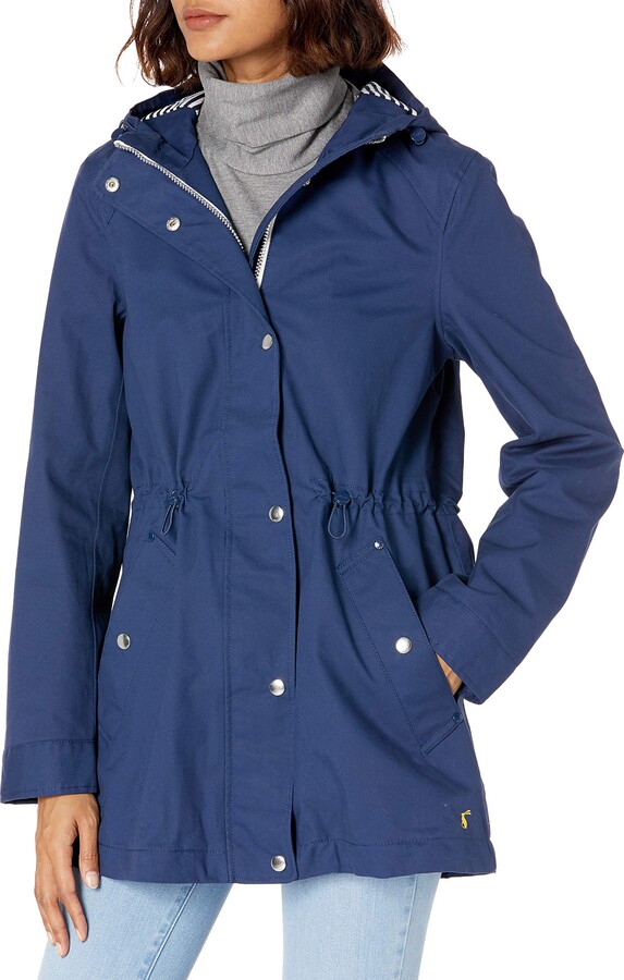 Womens Hooded Poppered Flap Zipped Raincoat Kagool Cagoule Jacket Mac 8-16 