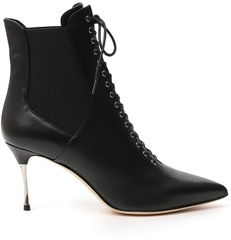 sergio rossi lace up booties