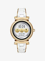 Michael Kors Sofie Pave Gold-Tone And Silicone Smartwatch