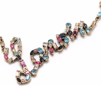 Lanvin Embellished-Logo Necklace