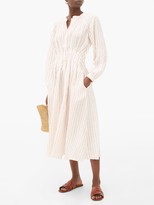 Thumbnail for your product : Three Graces London Valeraine Striped Linen Shirt Dress - Cream Stripe