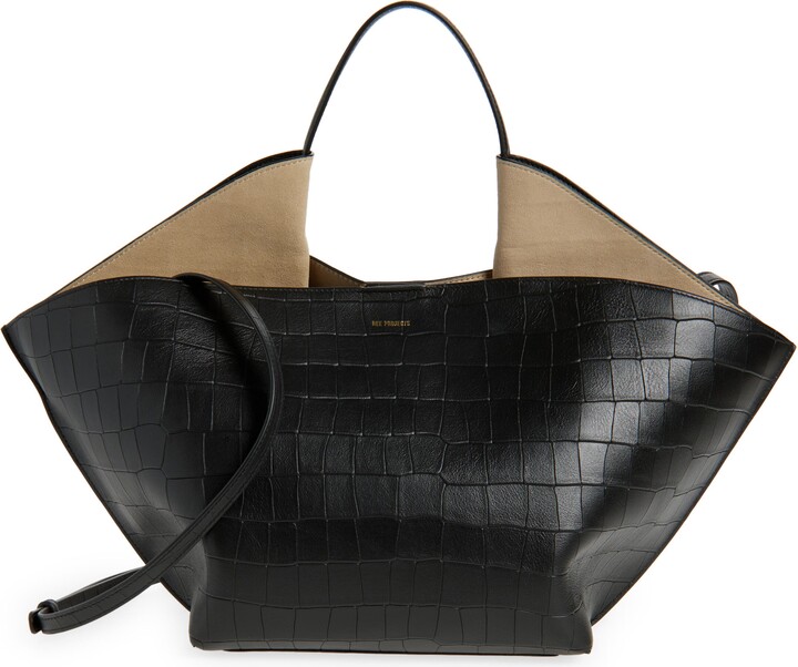 REE PROJECTS Medium Ann Croc Embossed Leather Tote