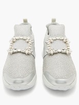 Thumbnail for your product : Roger Vivier Viv Run Crystal-embellished Buckled Trainers - Silver