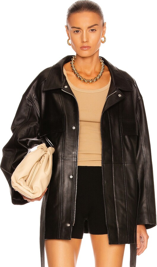 Nour Hammour Zakary Soft Leather Jacket in Black