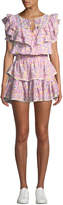 Thumbnail for your product : LoveShackFancy Liv Tiered Ruffle Floral Cotton Coverup Dress
