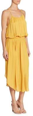 Halston Sleeveless Shirred Jersey Midi Dress