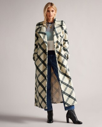 Ted Baker Double Wool Scarf Detail Coat in Camel - ShopStyle