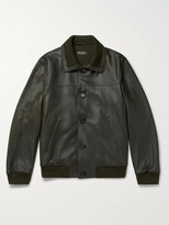 Thumbnail for your product : Loro Piana Full-Grain Leather Bomber Jacket - Men - Green - XXL
