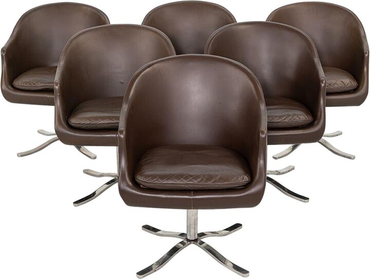 1960s Set Of Six Nicos Zographos Ch.2s Bucket Chairs By Zographos Designs Ltd.