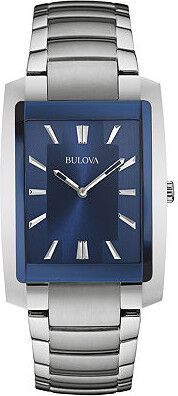 Bulova Classic Mens Silver Tone Stainless Steel Bracelet Watch 96a169