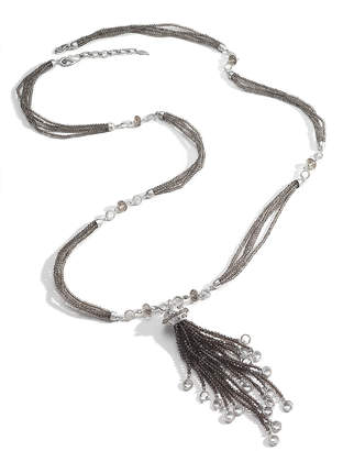 Coomi Affinity Beaded Tassel Necklace with Diamonds