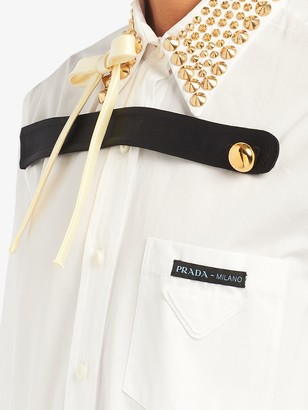 Prada studded collar shirt dress