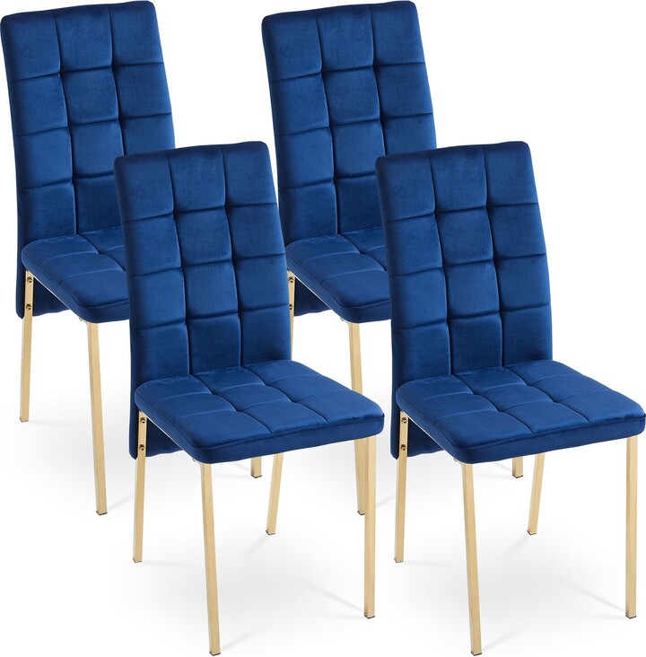 IGEMAN Vintage Design Velvet High Back Nordic Dining Chair Modern