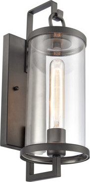 Hokku Designs Hopkins 1-Light Outdoor Sconce - Charcoal Black