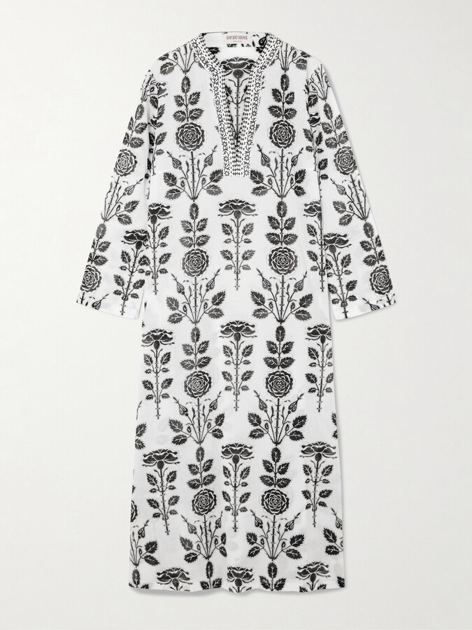 Emporio Sirenuse Sarah Smile printed cotton-voile kaftan
