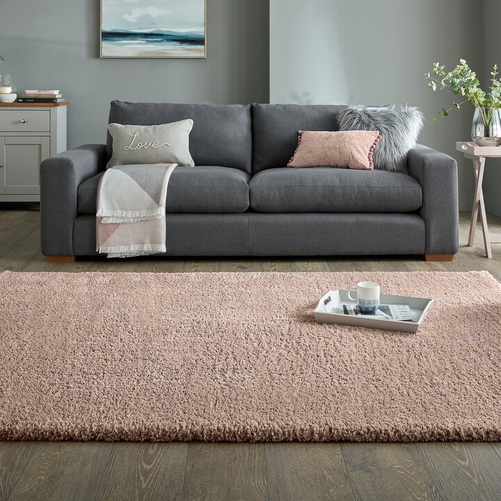 Dunelm Cosy Teddy Rug Blush ShopStyle