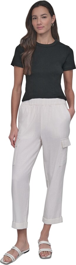 Dkny Jeans Women's Mid Rise Relaxed Pull-On Cargo Pants