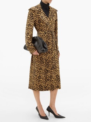 Norma Kamali Double-breasted Leopard-print Trench Coat - Leopard