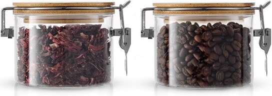 Joyjolt Kitchen Storage Jars With Airtight Bamboo Clamp Lids - 27 Oz - Set  Of 2 : Target