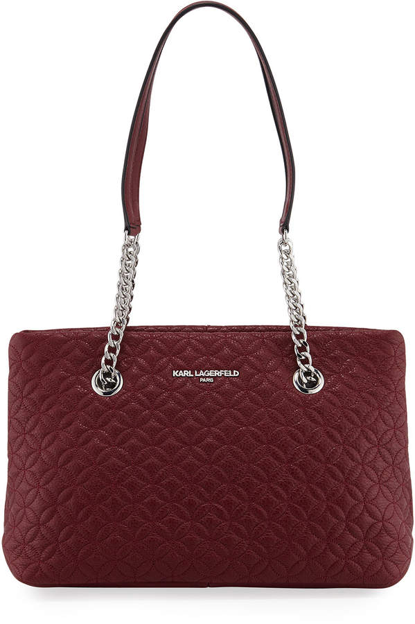Karl Lagerfeld Paris Karolina Quilted Pebble Leather Shoulder Tote Bag ShopStyle