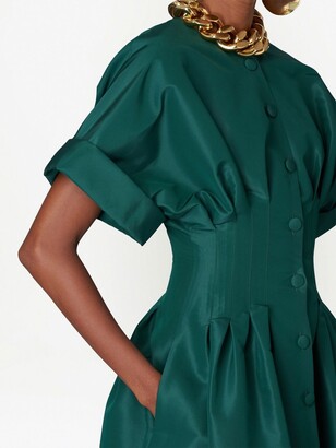 Carolina Herrera Button-Up Silk Dress