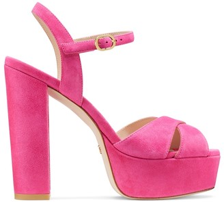 hot pink platform wedges