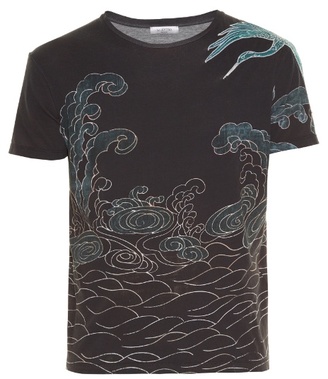 Valentino Japanese Sea-print crew-neck T-shirt