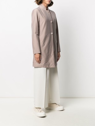 Herno Mandarin Collar Single-Breasted Coat