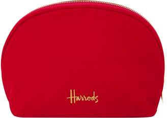 Harrods Velvet Half Moon Cosmetic Bag