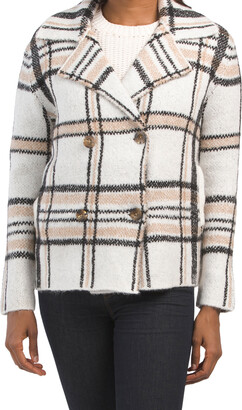 Rachel Zoe Soft And Cozy Plaid Double Breasted Cardigan - ShopStyle