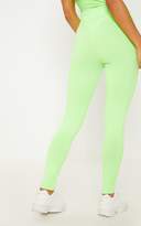 Thumbnail for your product : PrettyLittleThing Neon Yellow Ribbed High Waisted Legging