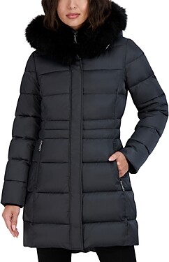 tahari ruffle puffer