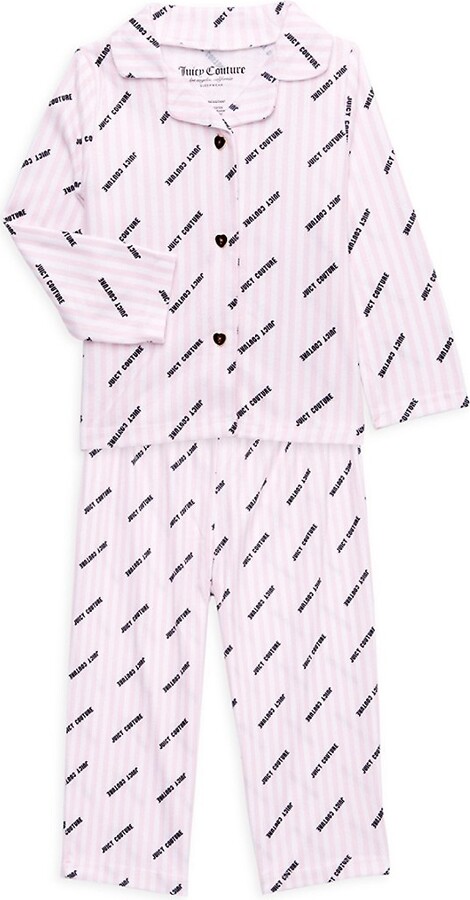 Juicy Couture Girl's 2-Piece Striped Logo Pajama Set - ShopStyle