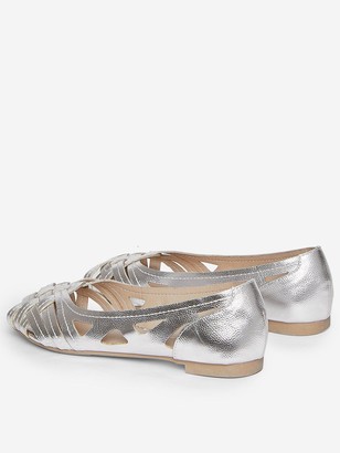 silver flat shoes wide fit