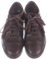 Thumbnail for your product : Ferragamo Leather and Ponyhair Sneakers