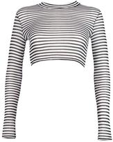 Thumbnail for your product : boohoo Petite Emily Metallic Stripe Knit Turtleneck Crop Top