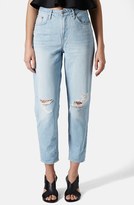 Thumbnail for your product : Topshop Moto 'Hayden' Ripped Boyfriend Jeans (Bleach Stone)