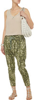 Thumbnail for your product : Suno Printed textured-silk tapered pants