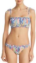 Thumbnail for your product : Ralph Lauren Patchwork Smocked Bandeau Bra Bikini Top