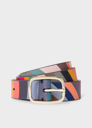 Paul Smith Women's 'Swirl' Print Leather Gold Buckle Belt - ShopStyle