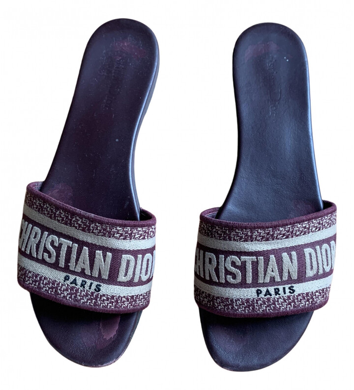 burgundy christian dior sandals